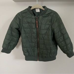 H&M green quilted jacket